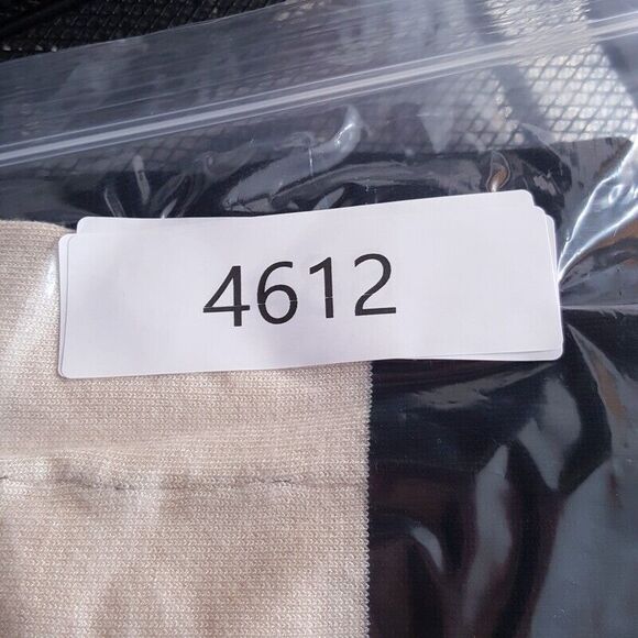 JUST TAYLOR Womens Dress Large Ivory Black Stripe Fit Flare Midi Knit - Picture 7 of 7